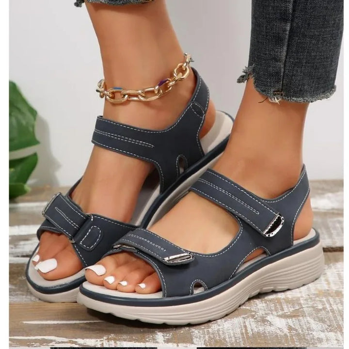 Women's summer orthopedic sandals featuring arch support, adjustable straps & ultimate comfort for daily wear.