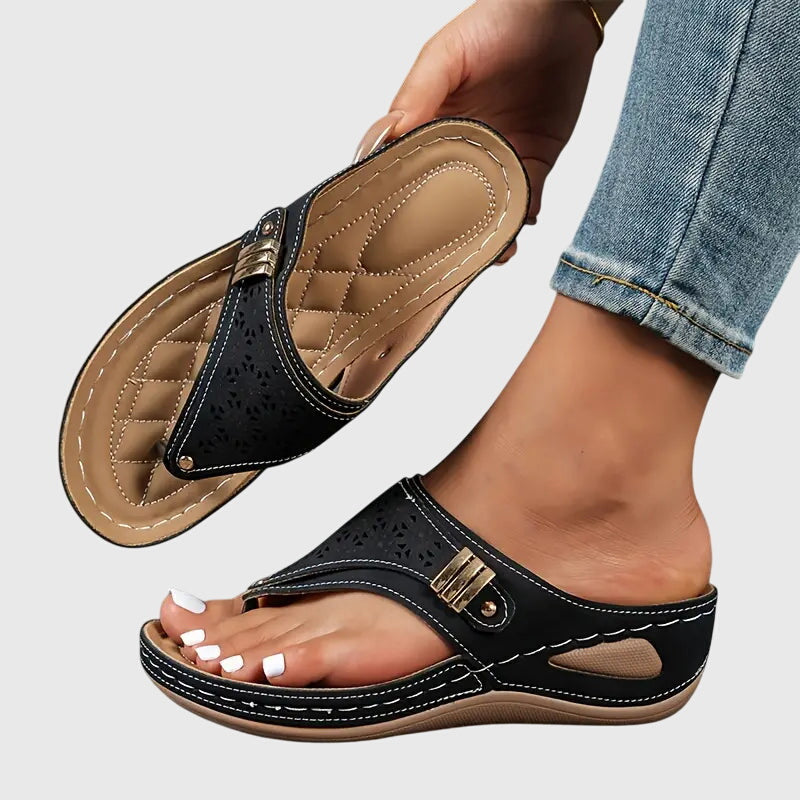 Comfortable women's walking sandals with arch support, perfect for foot pain relief.