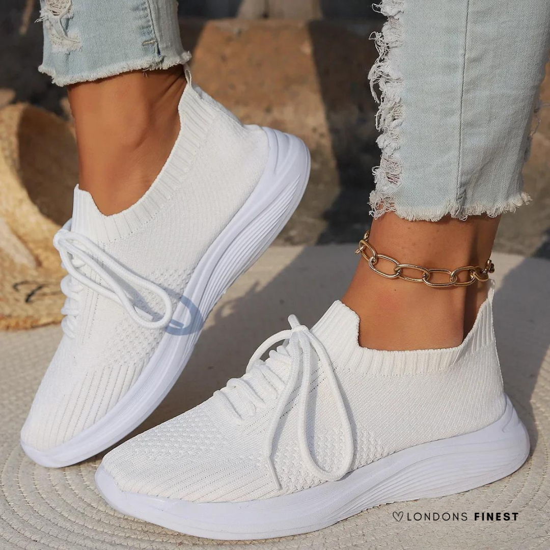 Women's orthopedic sneakers with arch support for all-day comfort & foot pain relief, ideal for walking.