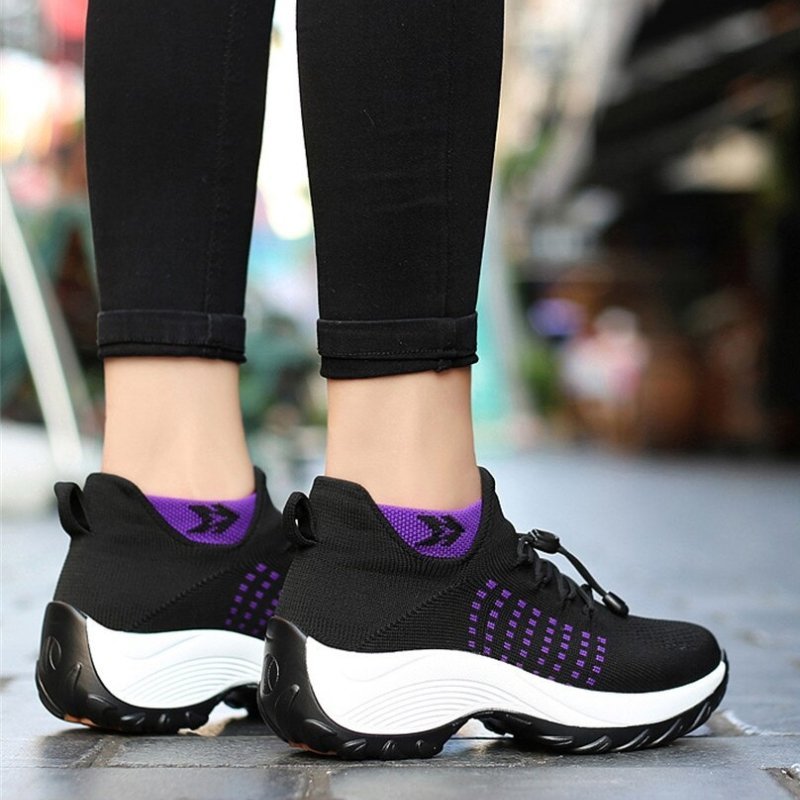 Women's orthopedic stretch cushion sneakers for foot pain relief, arch support