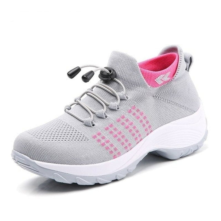 Women's walking shoes: stretch knit orthopedic sneakers for maximum comfort