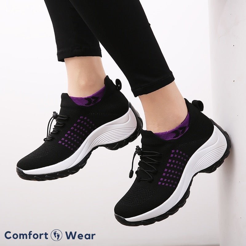 Stretch comfort women's shoes, orthopedic design with good arch support