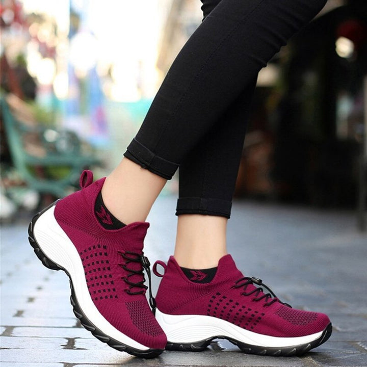 Orthopedic women's footwear: cushion sneakers with wide toe box, arch support