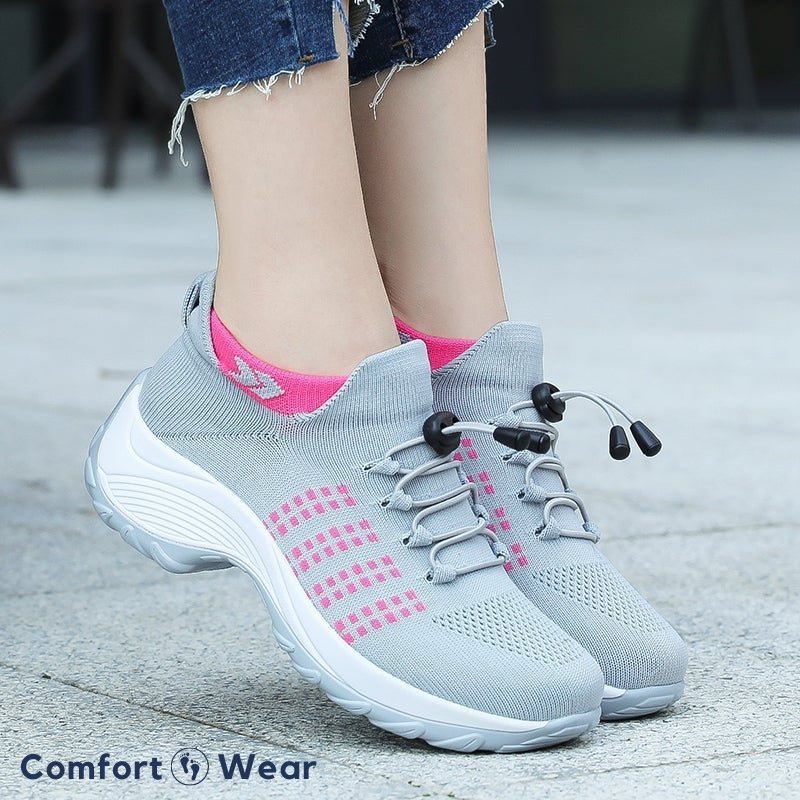 Women's daily footwear: stretch cushion orthopedic shoes for arch support