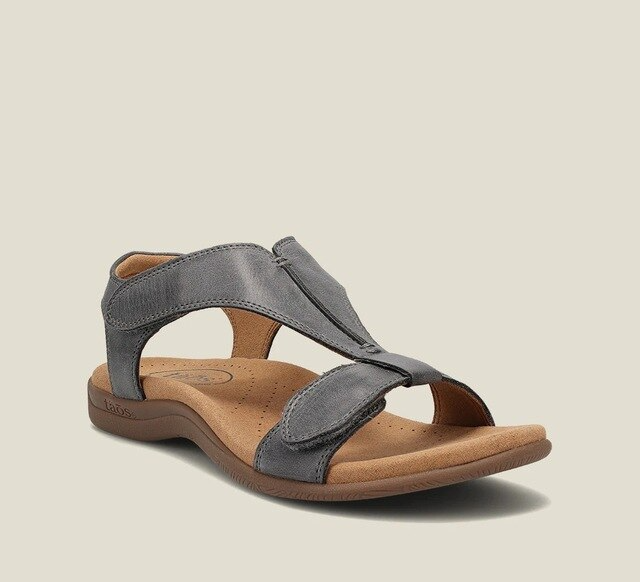 Comfortable women's T-strap sandals for summer, perfect as beachwear or versatile casual footwear.