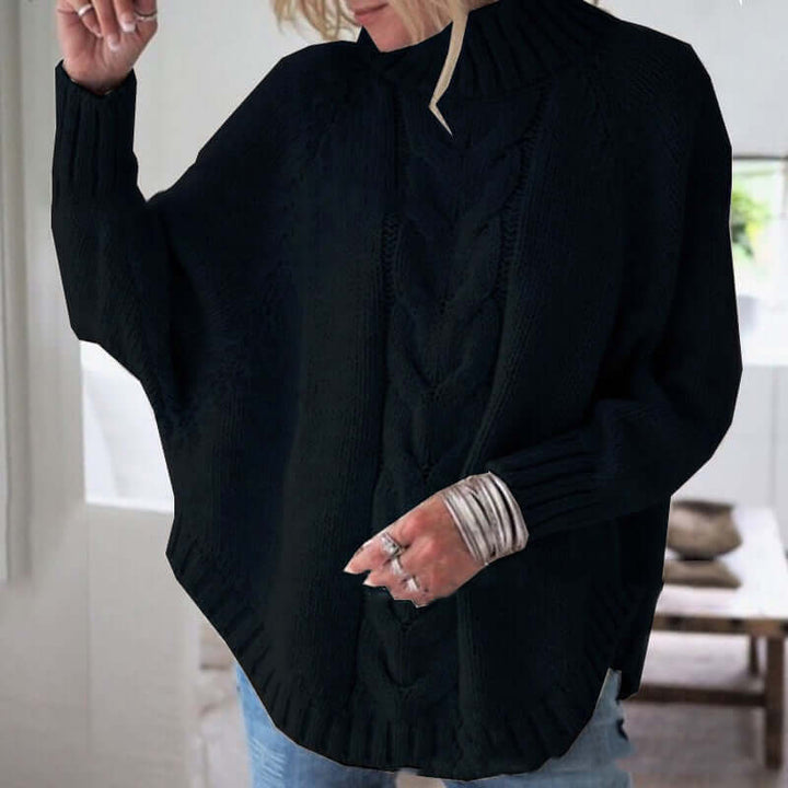 Cozy knit batwing sleeve sweater for women, offering a comfortable, relaxed fit and effortless style. Great for winter.