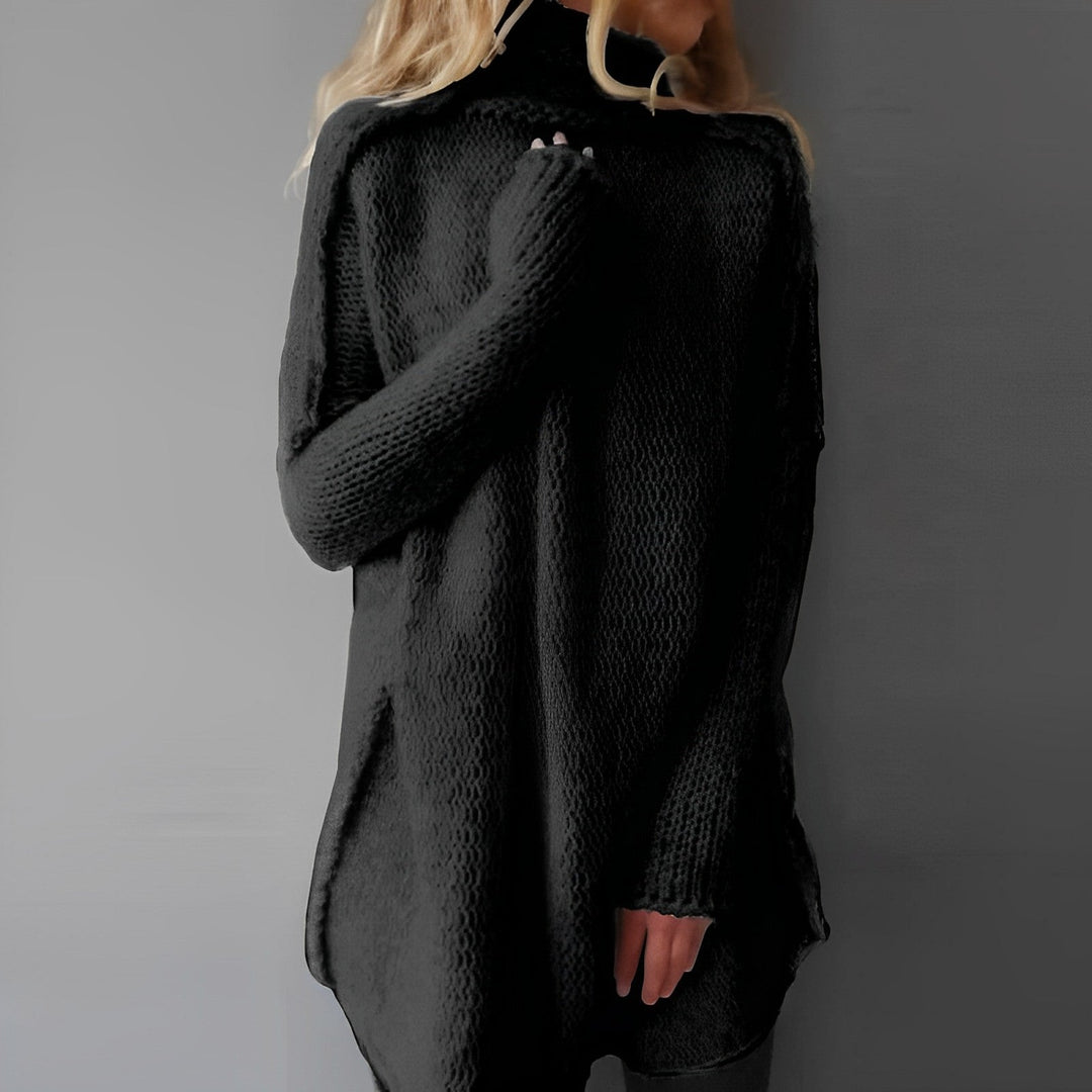 Stylish women's long sleeve oversized sweater. Cozy, relaxed fit for everyday comfort & winter fashion. Great casual wear.