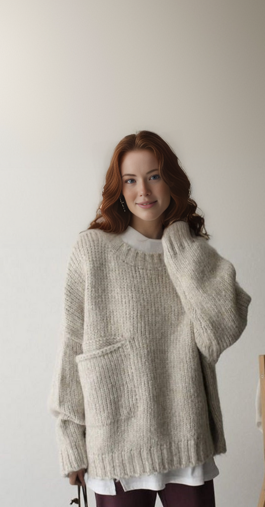 Cozy women's oversized sweater, perfect for chilly fall days and layering.