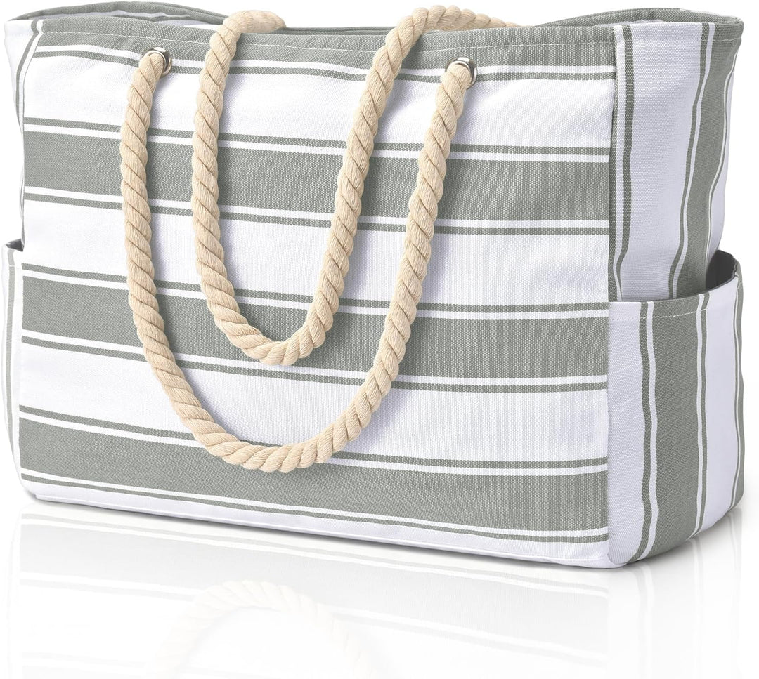 Beach accessory for women: oversized, waterproof, sandproof tote, travel-ready.