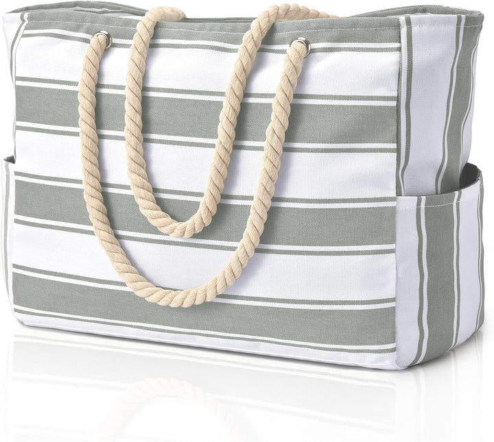 Beach accessory for women: oversized, waterproof, sandproof tote, travel-ready.
