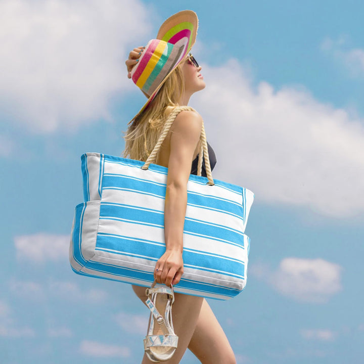 SandAway large capacity beach tote, women's waterproof & sandproof carryall.