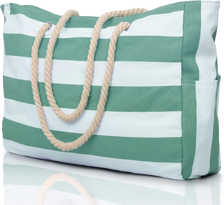 Women's travel beach bag, waterproof & sandproof, oversized and spacious.