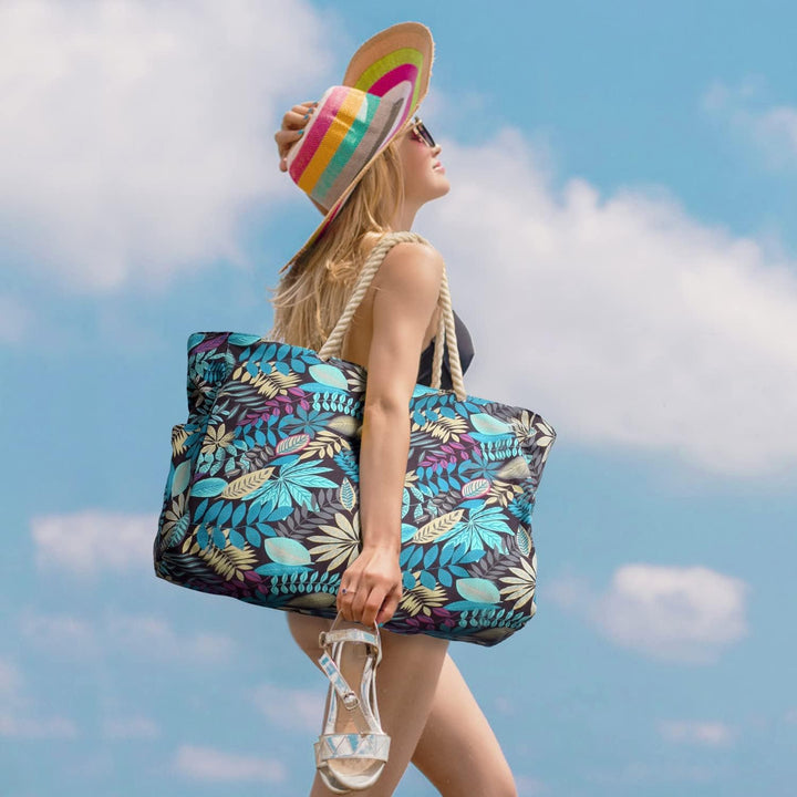 Women's ultimate beach tote, oversized, waterproof & sandproof for travel.