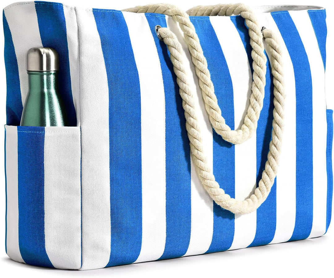 Women's utility carryall, oversized, waterproof & sandproof for beach trips.