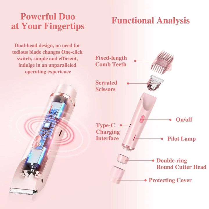 Women's wet/dry body & bikini trimmer, offering painless hair removal for sensitive areas.