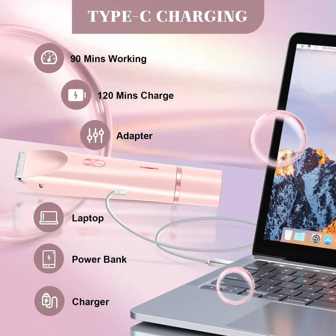 Easy-to-use rechargeable women's body & bikini trimmer for painless, smooth hair removal.