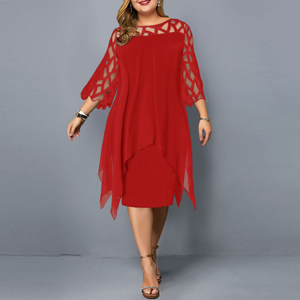 Green plus size flowy midi dress. Fresh and comfortable women's fashion for a flowy curvy fit.