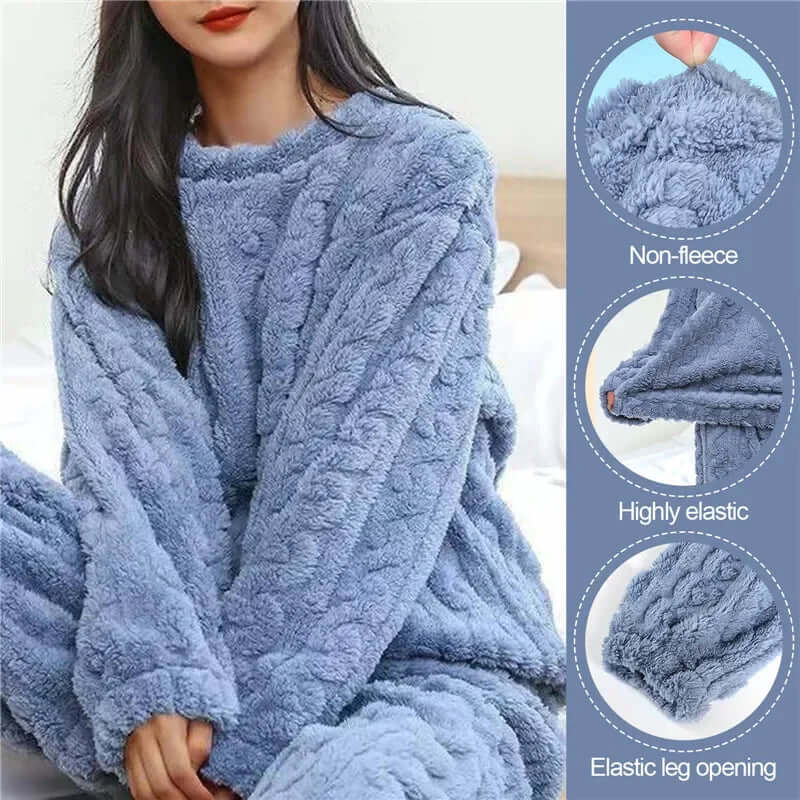 Women's cozy fleece set, perfect for winter. Soft loungewear & sleepwear for ultimate comfort.