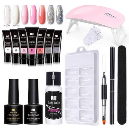 Polygel nail extension kit for women. Achieve professional, long-lasting gel nails and beautiful DIY nail art at home.