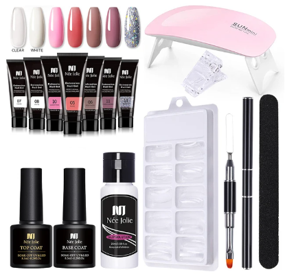 Easy-to-use women's polygel nail kit for durable, salon-quality gel nails. Perfect for DIY nail extensions & beauty.