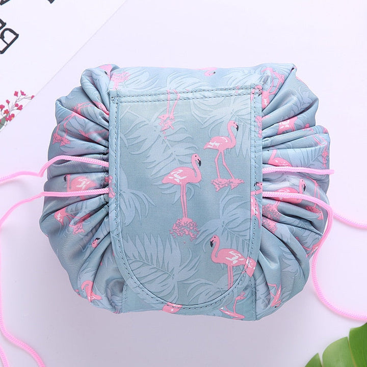 Stylish drawstring makeup bag for women, perfect travel organizer for cosmetics & essentials.