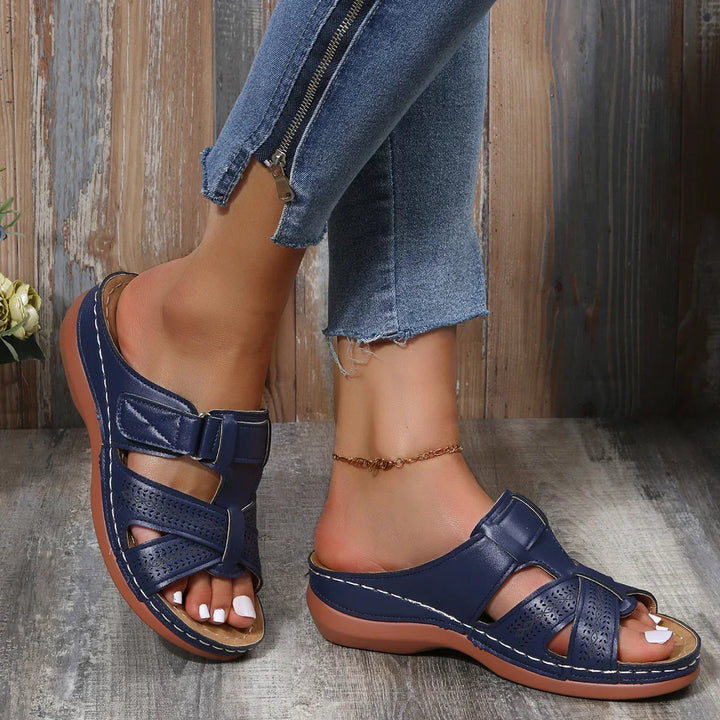 Supportive women's wedge sandals, ideal for casual or dressy wear. Premium orthopedic design for comfort.
