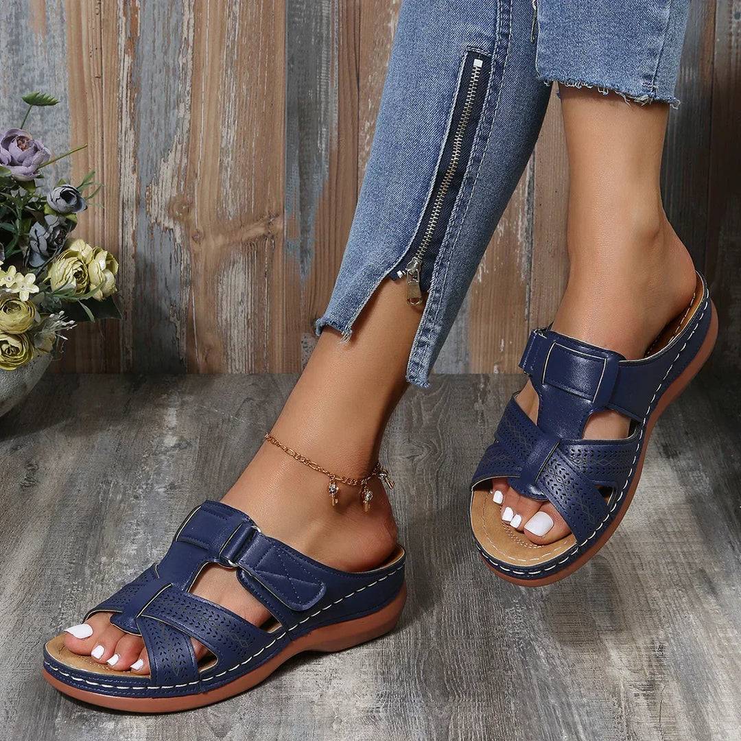 High-quality women's orthopedic wedge sandals, engineered for stability, comfort, and elegant summer style.
