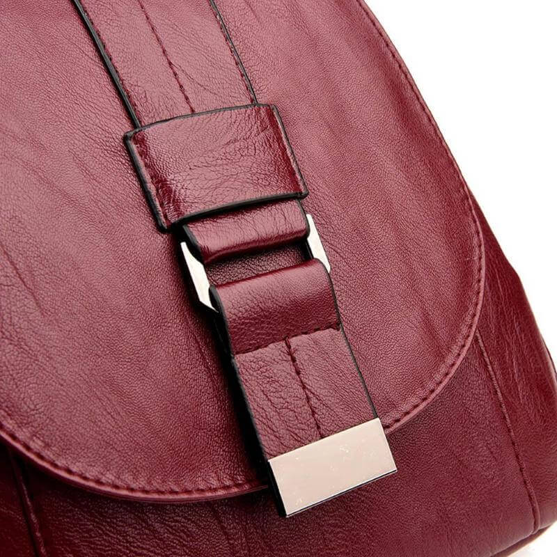 Versatile women's premium leather backpack; water-resistant for daily errands & short trips.