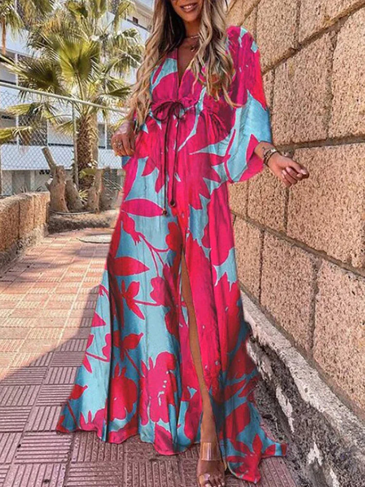 Lightweight casual summer dress with a vibrant print. Effortless feminine fashion for beach, resort, or everyday.