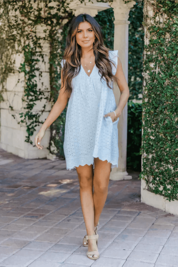 Women's lightweight sleeveless midi dress with a beautiful summer print, perfect for beach or city.