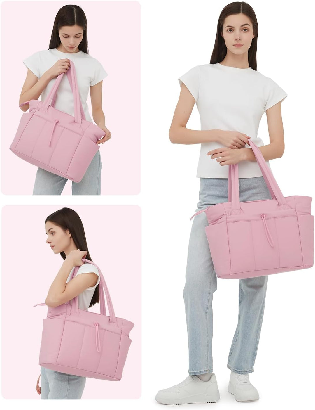 Lightweight Quilted Puffer Tote, designed for women's laptops & travel.
