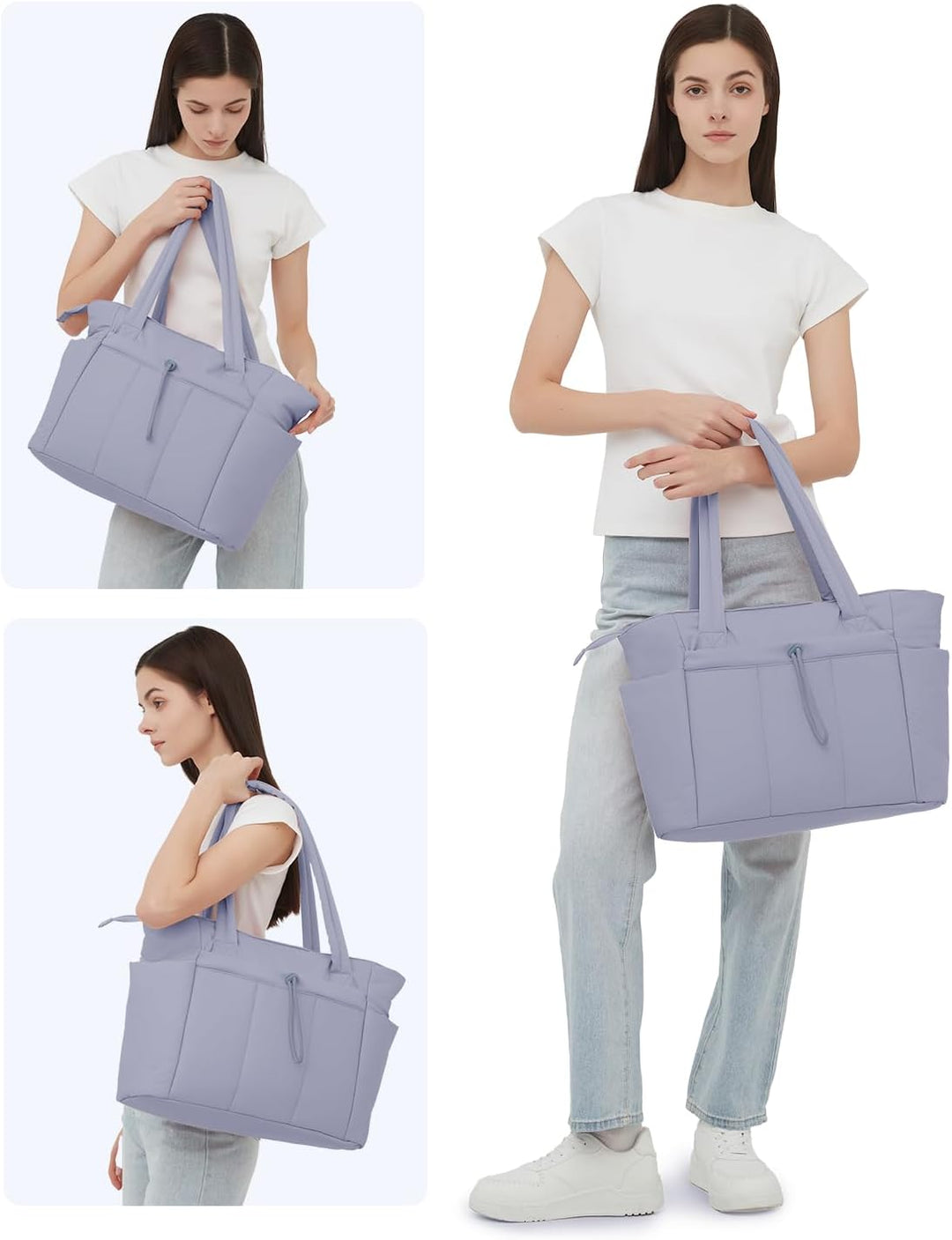Women's Puffer Tote for laptops, travel & cup holder, a quilted design.