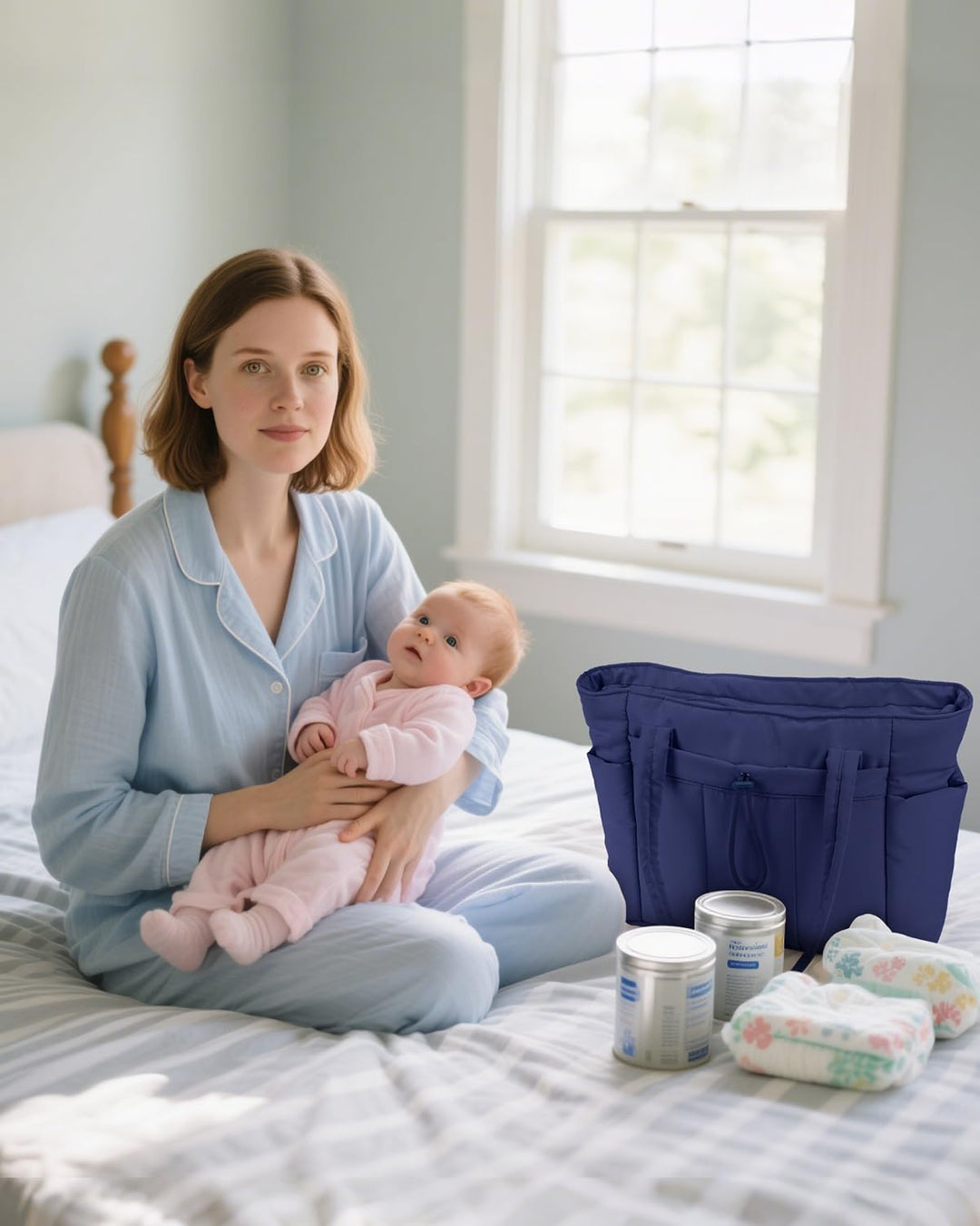 Ultimate women's organized puffer tote, quilted, laptop & cup holder for travel.