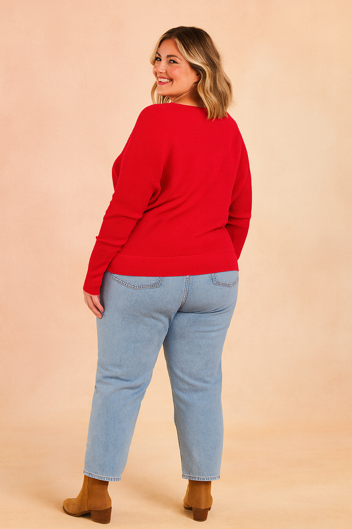 Chic women's oversized V-neck sweater with a relaxed, loose fit. Perfect versatile casual wear for comfort & style.