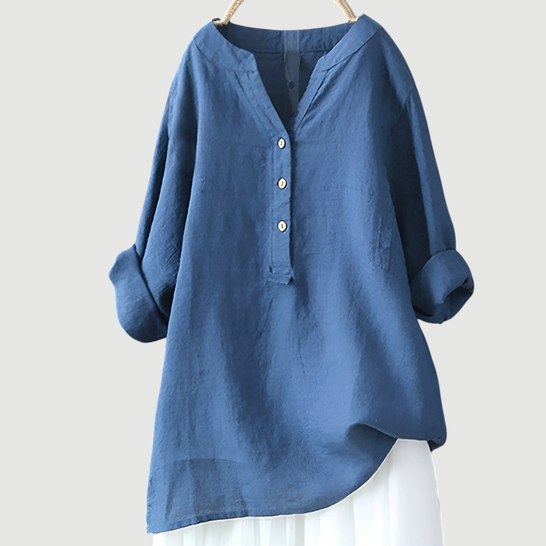 Stylish ladies button tunic top, a comfortable everyday essential for women.