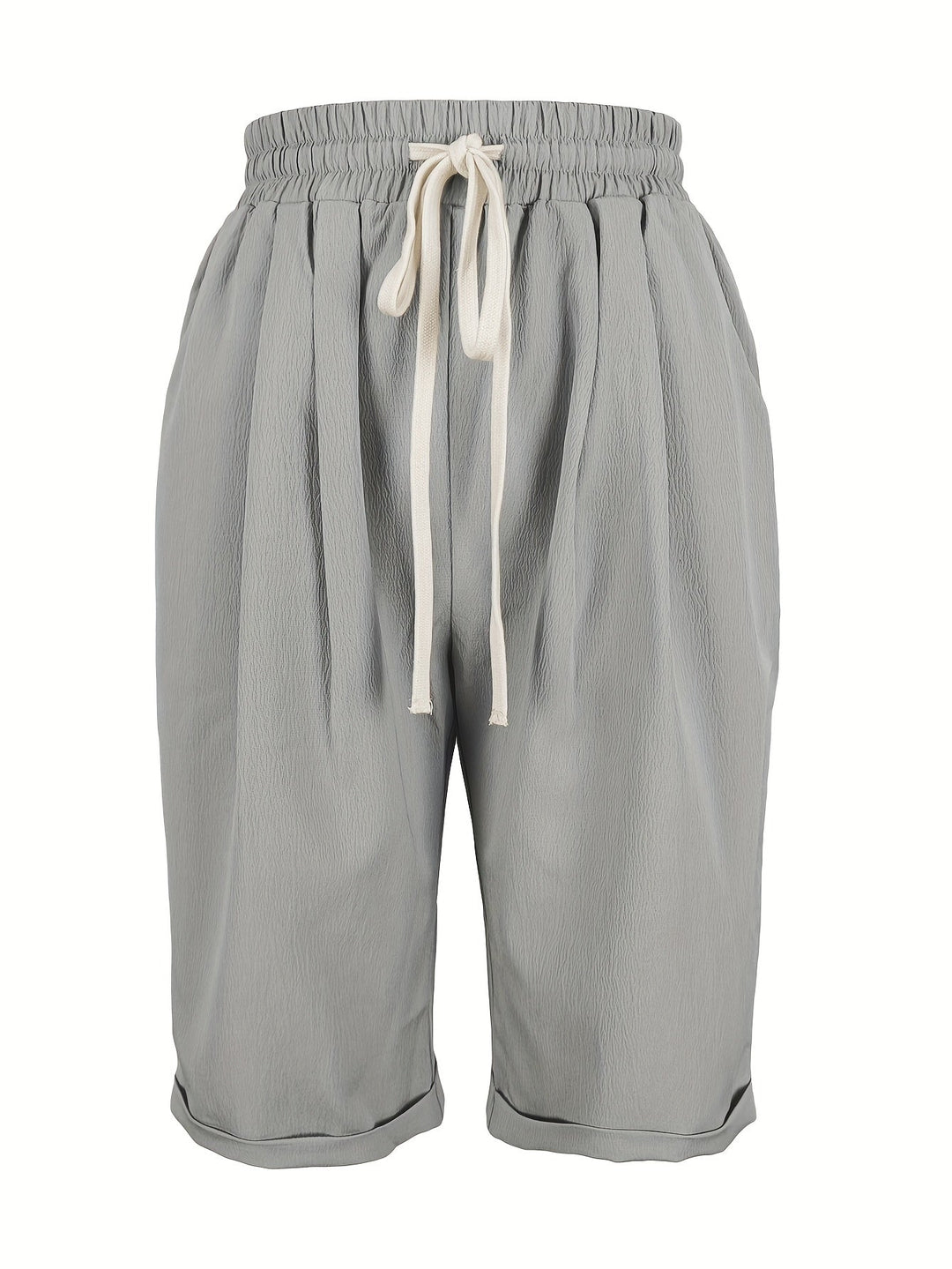 Khaki women's relaxed fit capri pants, perfect comfortable summer casual pants for ladies.