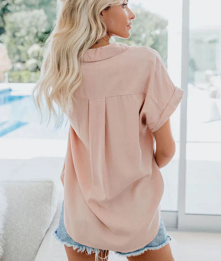 Comfortable women's relaxed fit blouse, soft long sleeve casual top for all-day everyday wear.
