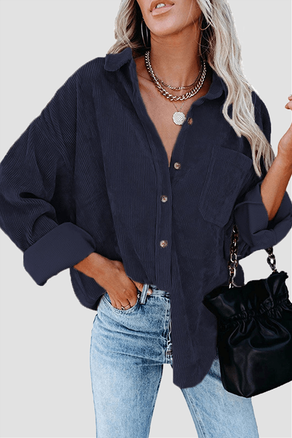 Soft touch women's drop shoulder shirt, long sleeve, relaxed fit, ultimate casual comfort.