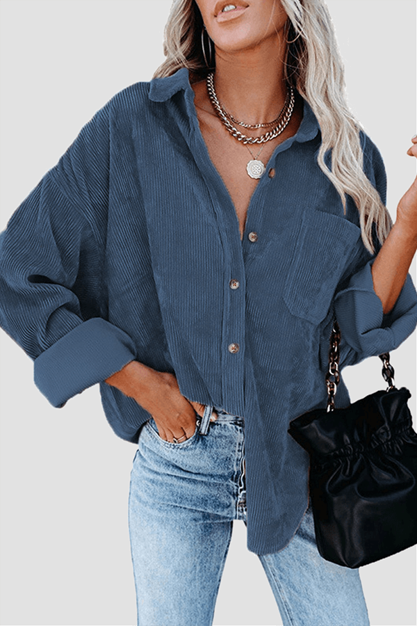 Women's versatile long sleeve top, relaxed fit, drop shoulder design, for effortless style.