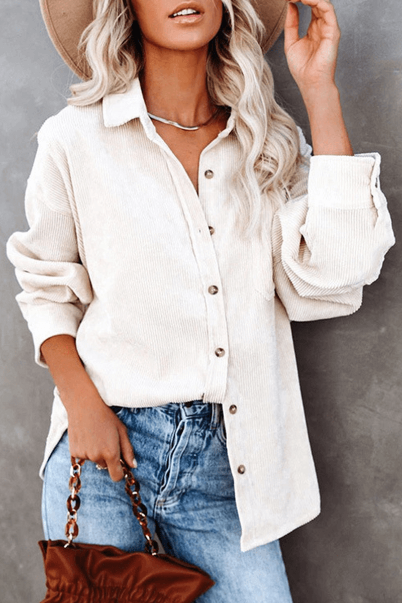 Stylish women's drop shoulder long sleeve top, ideal for fall & winter casual wear.