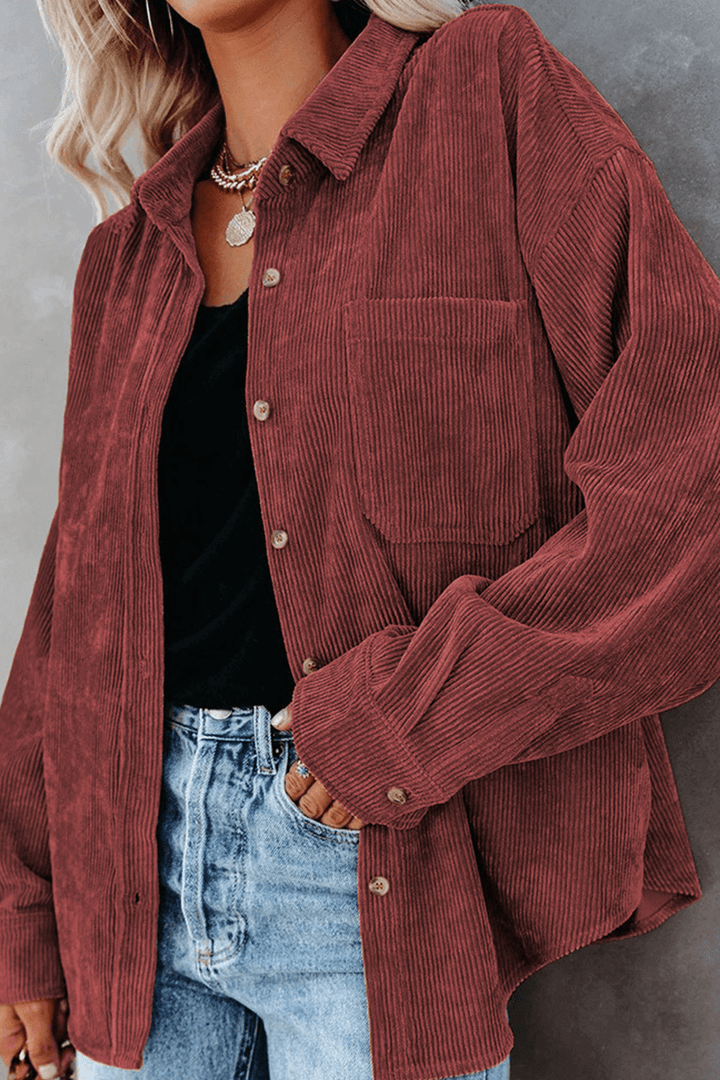 Stylish women's everyday top, long sleeve, relaxed fit, drop shoulder, ultimate casual comfort.