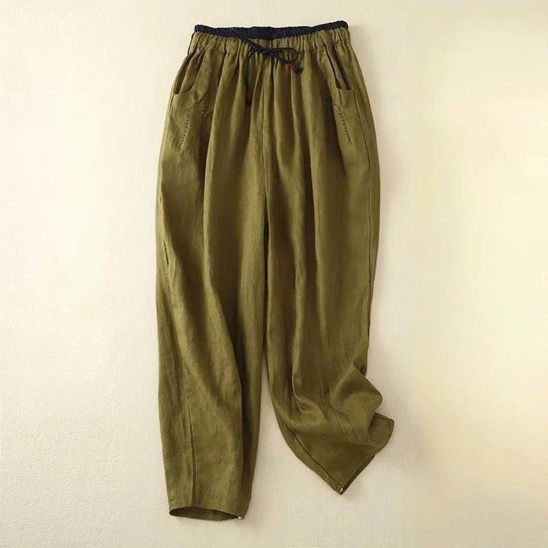 Chic women's summer pants, relaxed fit perfect for vacation & stylish casual outfits. Effortless & fashionable.