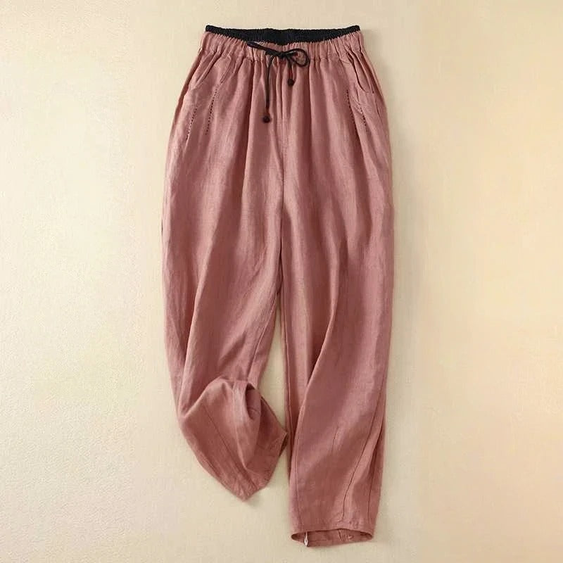 Lightweight women's summer pants, comfortable relaxed fit with a breezy, flowy design for ultimate comfort & style.