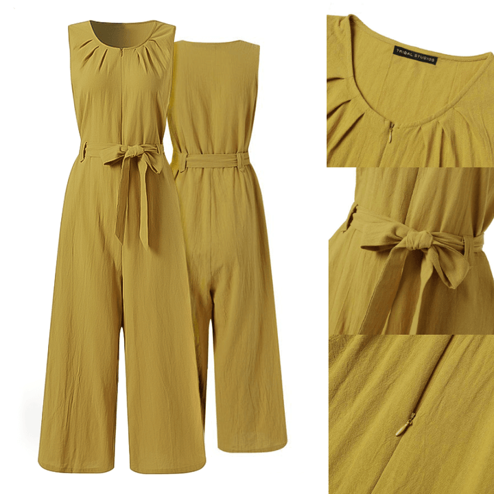 Chic women's wide leg jumpsuit, a relaxed and comfortable one-piece perfect for casual spring and summer fashion.