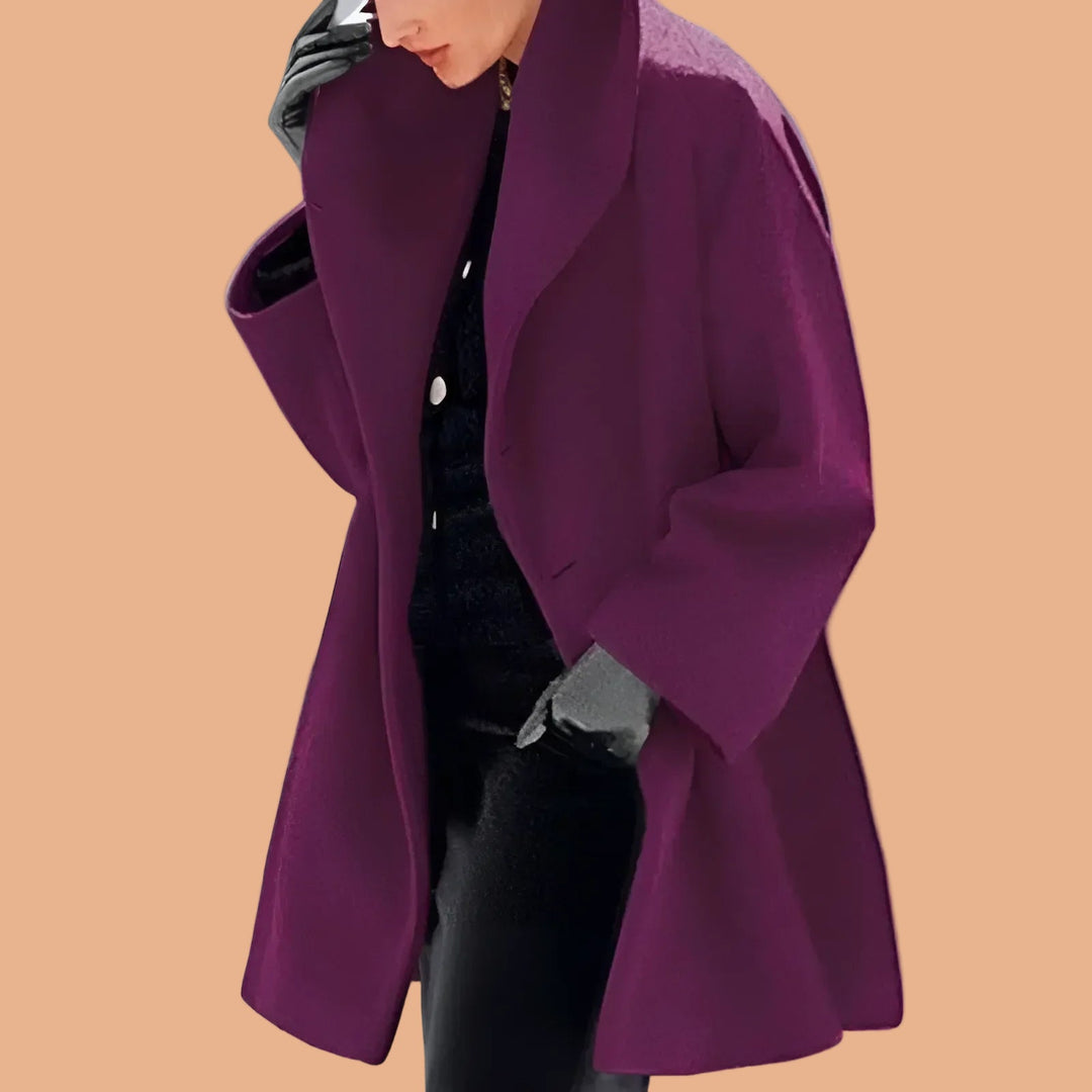 Winter women's jacket, relaxed open-front, perfect for everyday city wear and versatile outerwear.