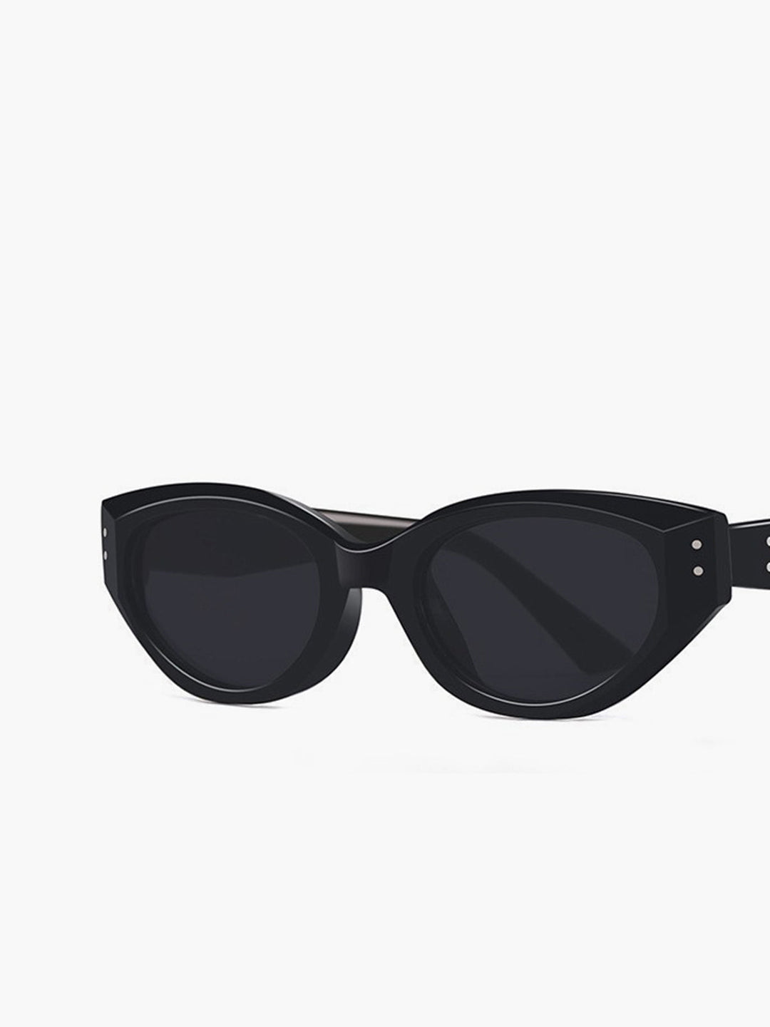 Chic women's black cat eye sunglasses, offering iconic retro and 90s style.