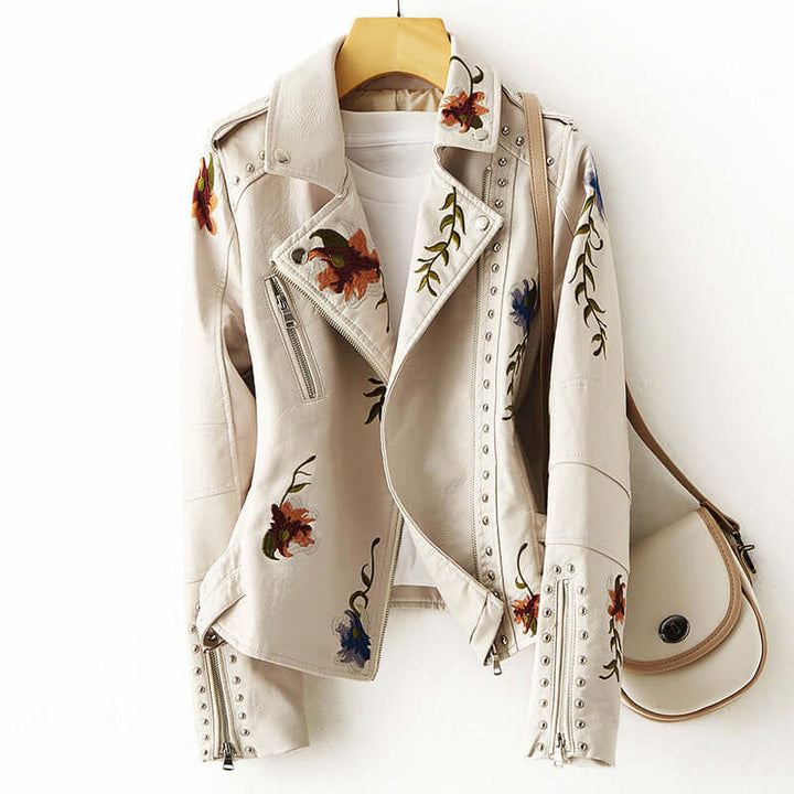 Women's retro floral print jacket for stylish casual wear. Lightweight & comfortable spring/autumn outerwear.