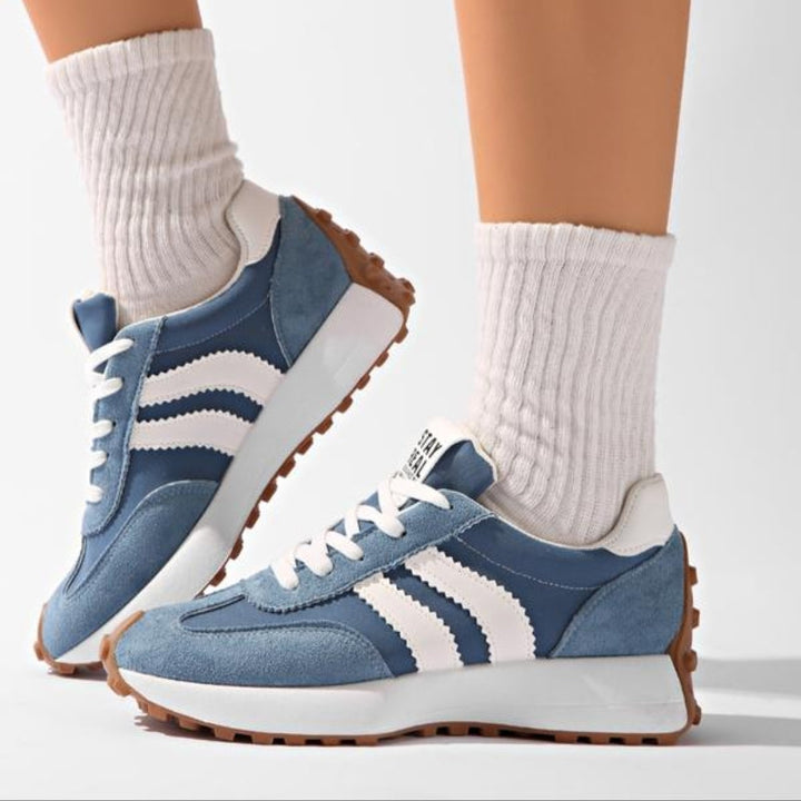 Close-up of the textured upper on women's retro platform shoes, showcasing quality and fashion-forward details.