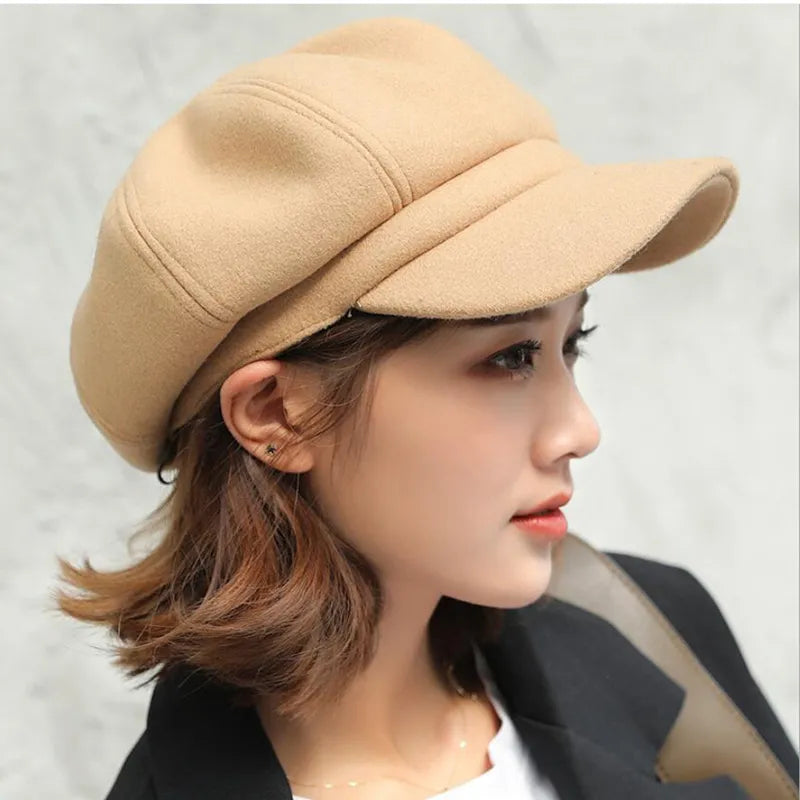 Vintage style women's Verna balloon hat, a trendy and warm winter fashion accessory.