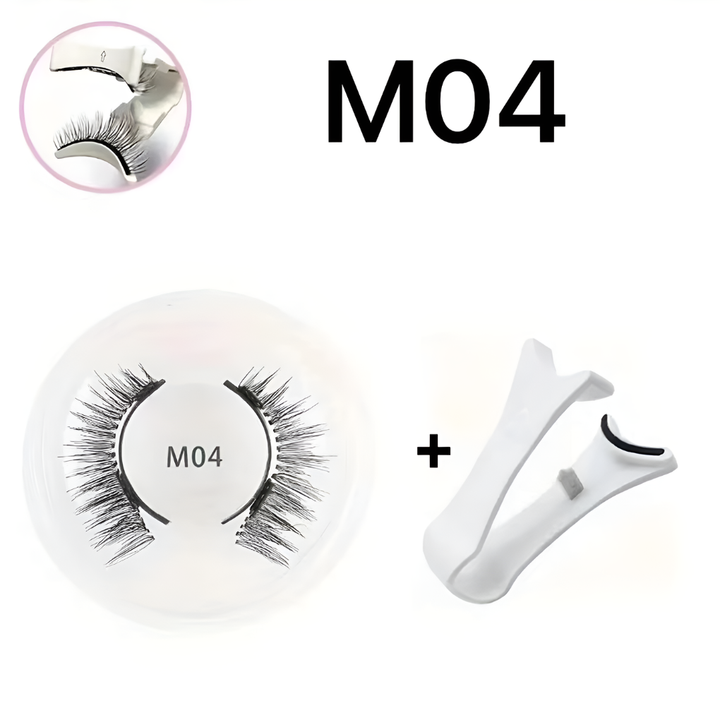 Complete reusable magnetic eyelash kit in packaging for women. Includes lashes & applicator for quick, no-glue beauty.